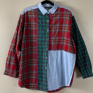 Women’s STUDIO COLLECTION WOMAN size 20W COTTON plaid button down